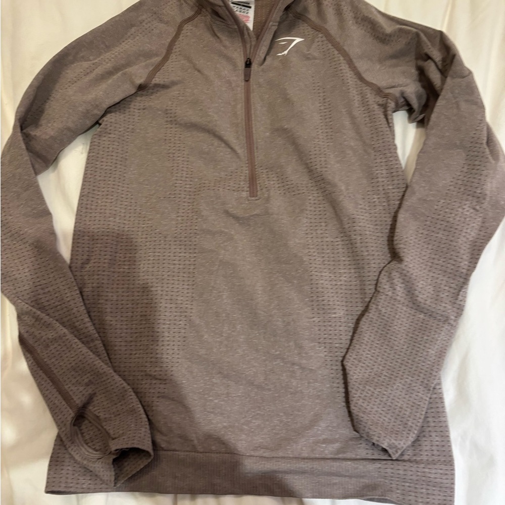 Gymshark Taupe Quarter-Zip Pullover